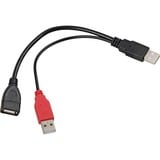 DeLOCK Y-kabel 2x USB-A 2.0 male > 1 x USB-A 2.0 female splitterkabel Zwart/rood, 0,2 meter