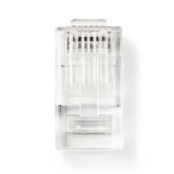 Diverse Netwerkconnector RJ45 Male - Voor Stranded Cat5 UTP-Kabels, 10 Stuks stekker Transparant