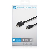 HP DisplayPort > HDMI adapter Zwart, 1 meter