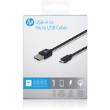 HP USB-A > Micro-USB-B kabel Zwart, 1 meter