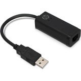 HP USB-A > RJ45 (2UX21AA) adapter Zwart, 0,1 meter