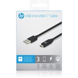 HP USB-A > USB-C kabel Zwart, 3 meter