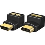 ICY BOX 2x HDMI hoek adapters Zwart, IB-CB009-1