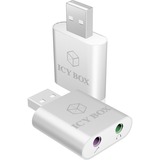 ICY BOX IB-AC527 USB naar audio en microfoon adapter Zilver