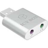 ICY BOX IB-AC527 USB naar audio en microfoon adapter Zilver