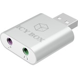 ICY BOX IB-AC527 USB naar audio en microfoon adapter Zilver