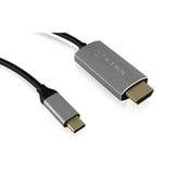 ICY BOX IB-CB020-C - USB-C (male) > HDMI (male) kabel Zwart, 1,8 meter
