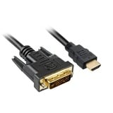 Sharkoon HDMI naar DVI-D adapterkabel Zwart, 2 meter, Dual-Link