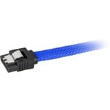 Sharkoon Sata III 90° sleeve kabel Blauw, 0,3 meter