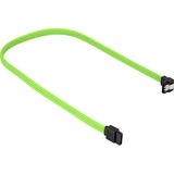 Sharkoon Sata III 90° sleeve kabel Groen, 0,45 meter