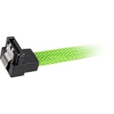 Sharkoon Sata III 90° sleeve kabel Groen, 0,45 meter