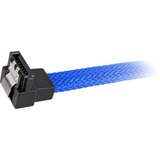 Sharkoon Sata III 90° sleeve kabel Blauw, 0,45 meter