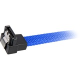 Sharkoon Sata III 90° sleeve kabel Blauw, 0,45 meter