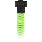Sharkoon Sata III Kabel 90° sleeve 30 cm Groen