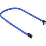 Sharkoon Sata III Kabel 90° sleeve 30 cm Blauw