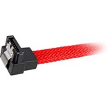 Sharkoon Sata III Kabel 90° sleeve 45 cm Rood