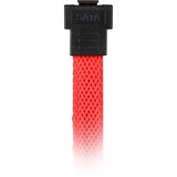 Sharkoon Sata III Kabel 90° sleeve 45 cm Rood