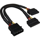 Sharkoon Sata Y- Stroomadapter, 0,15m Zwart