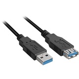 Sharkoon USB 3.0 Verlengkabel Zwart, 3 meter