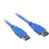 Sharkoon USB 3.0 Verlengkabel Blauw, 3 meter