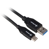 Sharkoon USB 3.2 Kabel, USB-A > USB-C Zwart, 1.0 meter