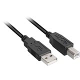 Sharkoon USB-A 2.0 > USB-B kabel Zwart, 2 meter