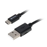 Sharkoon USB-A 2.0 - USB-C kabel Zwart, 0,5 meter	