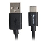 Sharkoon USB-A 2.0 - USB-C kabel Zwart, 3 meter