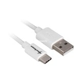 Sharkoon USB-A 2.0 - USB-C kabel Wit, 3 meter