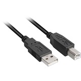 Sharkoon USB-A 2.0 naar USB-B kabel Zwart, 1 meter