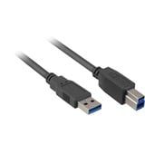 Sharkoon USB-A 3.2 Gen 1 naar USB-B kabel Zwart, 1 meter