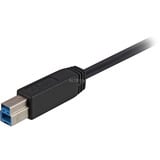 Sharkoon USB-A 3.2 Gen 1 naar USB-B kabel Zwart, 3 meter
