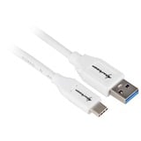 Sharkoon USB-A 3.2 Gen 2 naar USB-C kabel Wit, 1 meter