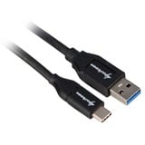 Sharkoon USB-A 3.2 > USB-C kabel Zwart, 0,5 meter	
