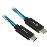 Sharkoon USB-C 3.2 Gen 2 kabel Zwart/lichtblauw, 0,5 meter