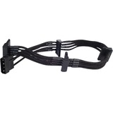 SilverStone Adapter 4-Pin Molex > 4x 15-Pin SATA 30cm Zwart, PP07-BTSB