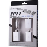 SilverStone EP11S USB hub adapter Aluminium/wit
