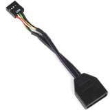SilverStone G11303050-RT, USB 2.0 (intern) 9pin > USB 3.0 (intern) 19pin adapter Zwart