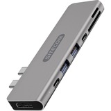 Sitecom Dual USB-C Multiport Adapter Grijs