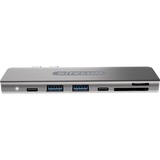 Sitecom Dual USB-C Multiport Adapter Grijs
