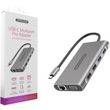 Sitecom USB-C Multiport Pro Adapter Grijs