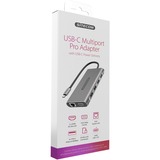 Sitecom USB-C Multiport Pro Adapter Grijs