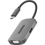 Sitecom USB-C naar HDMI + VGA Adapter Grijs, CN-373