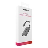 Sitecom USB-C naar HDMI + VGA Adapter Grijs, CN-373