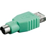 goobay PS/2 (male) naar USB-A 2.0 (female) adapter Groen