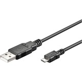 goobay USB-A 2.0 > Micro USB-B kabel Zwart, 1,8 meter 