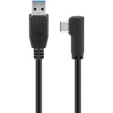 goobay USB-C > USB-A 3.0 90° kabel Zwart, 0,5 meter