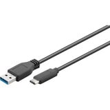 goobay USB-C - USB-A 3.0 kabel Zwart, 1 meter