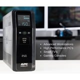 APC Back-UPS PRO BR1200SI - Noodstroomvoeding ups Zwart, 8x C13 uitgang, 2x USB lader (type A & C), 1200VA, USB dataport