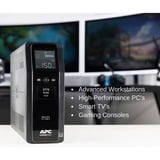 APC Back-UPS PRO BR1600SI - Noodstroomvoeding ups Zwart, 8x C13 uitgang, 2x USB charger (type A & C), 1600VA, USB dataport